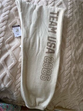 aerie Cream "TEAM USA 2026" Track Joggers